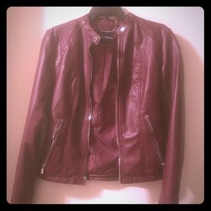 Faux Leather Moto Jacket